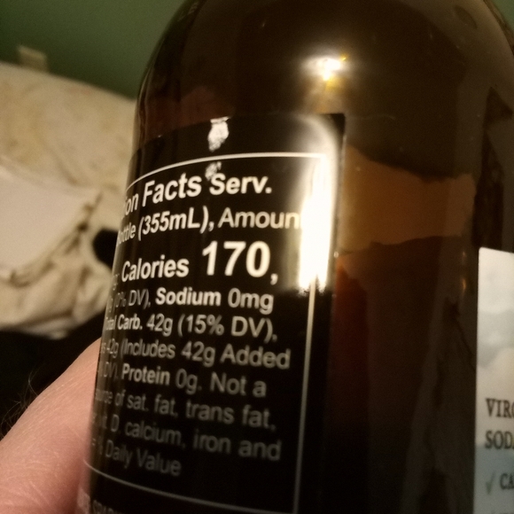 Virgil's Handcrafted Root Beer 9" Brown Glass Empty Bottle with Cap - Picture 15 of 16